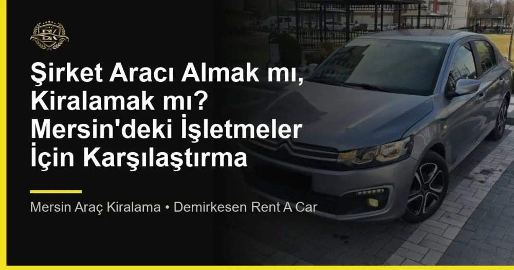 Şirket Aracı Almak mı, Kiralamak mı? Mersin'deki İşletmeler İçin Karşılaştırma